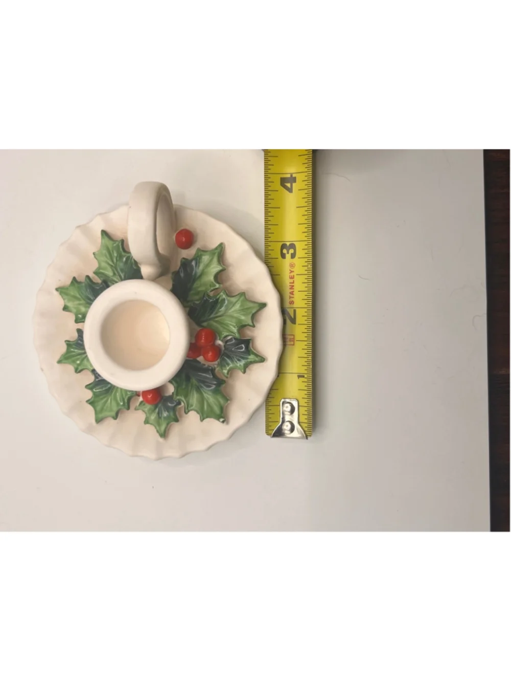 Vintage Holt Howard 1962 Holly Berry Candle Holders Pair Christmas Chamberstick